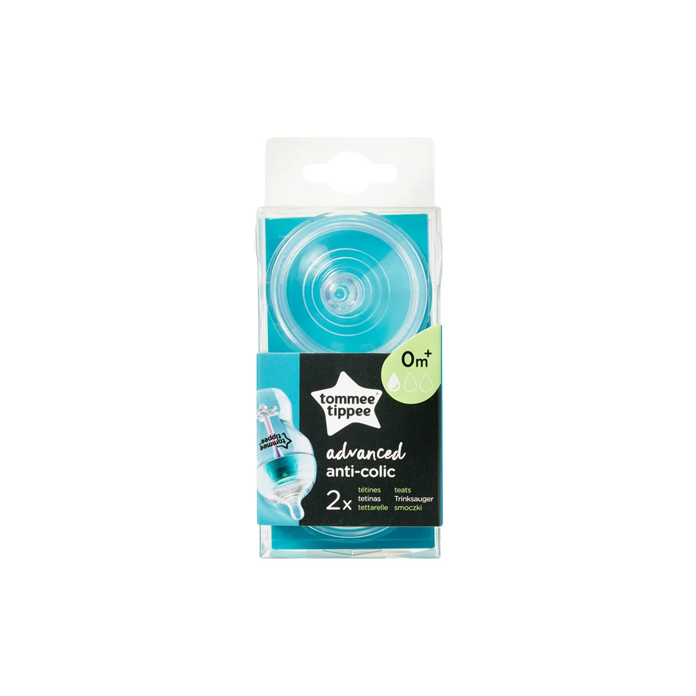 Tommee Tippee Advanced Anti Colic Slow Flow Teats 0m+ 2 pieces