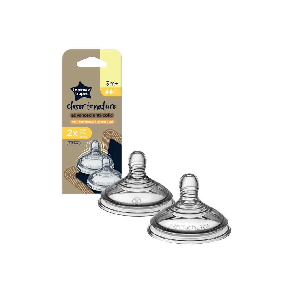 Tommee Tippee Closer To Nature Advanced Anti Colic Medium Flow Teats 3m+ 2 pieces