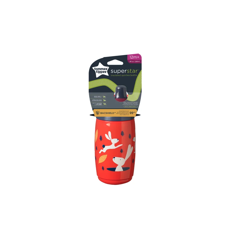 Tommee Tippee SuperStar Insulated Sportee Bottle Red 12m+ 266ml 1 piece