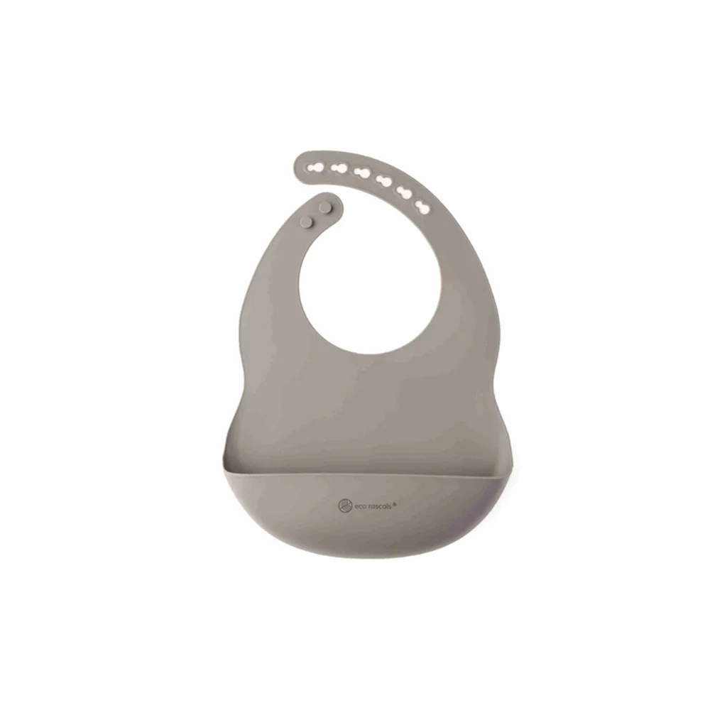 Eco Rascals Silicone Bib Grey 1 piece