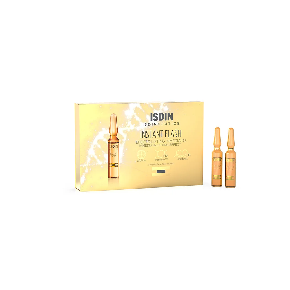 ISDIN Instant Flash Facial Ampoules For Immediate Lifting Effect With Exceptionally Light Texture 5x2ml