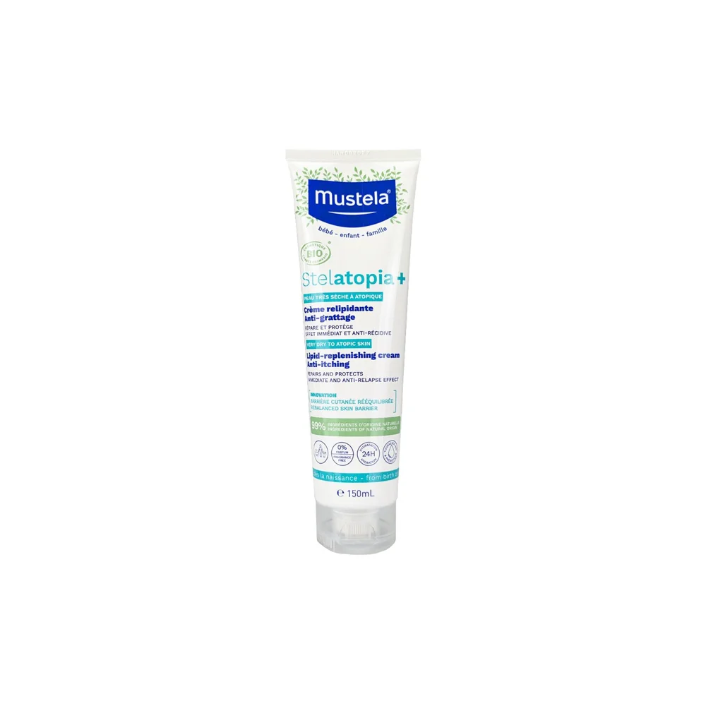 Mustela Stelatopia+ Lipid-Replenishing Cream Κρέμα Αναπλήρωσης Λιπιδίων Κατά Του Κνησμού Για Πρόσωπο & Σώμα 150ml