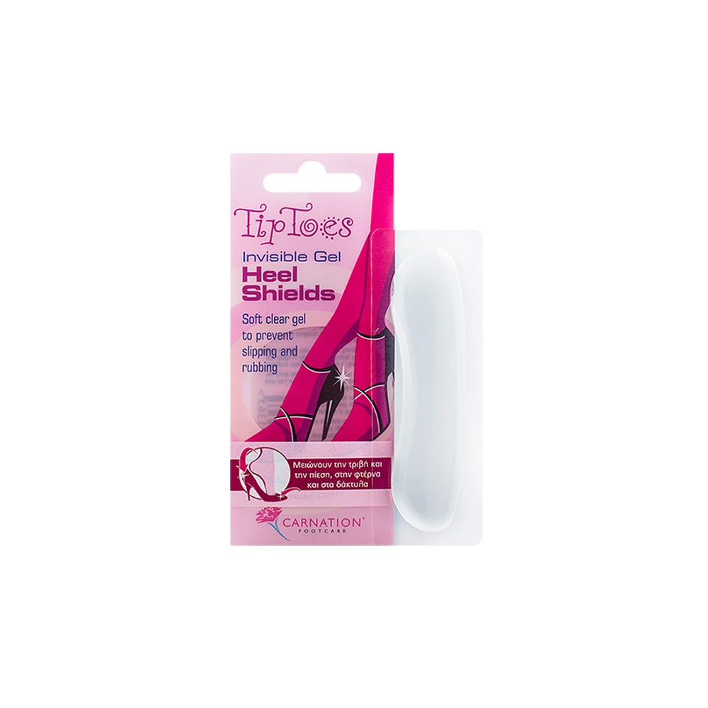 Carnation TipToes Gel Heel Shields Διάφανα Προστατευτικά Για Το Πίσω Μέρος Του Παπουτσιού 1 ζευγάρι