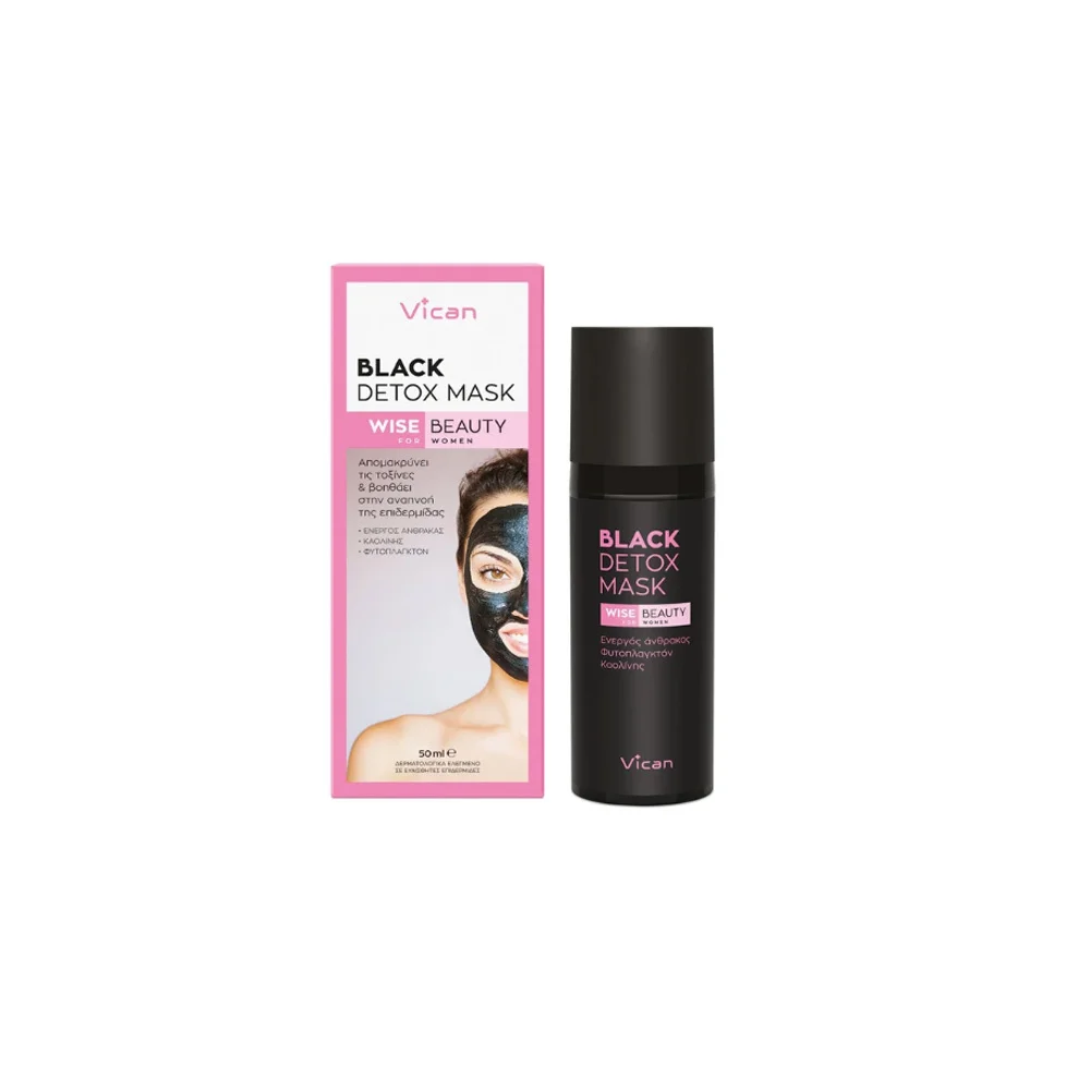 Wise Beauty Black Detox Mask Μάσκα Προσώπου Με Ενεργό Άνθρακα 50ml