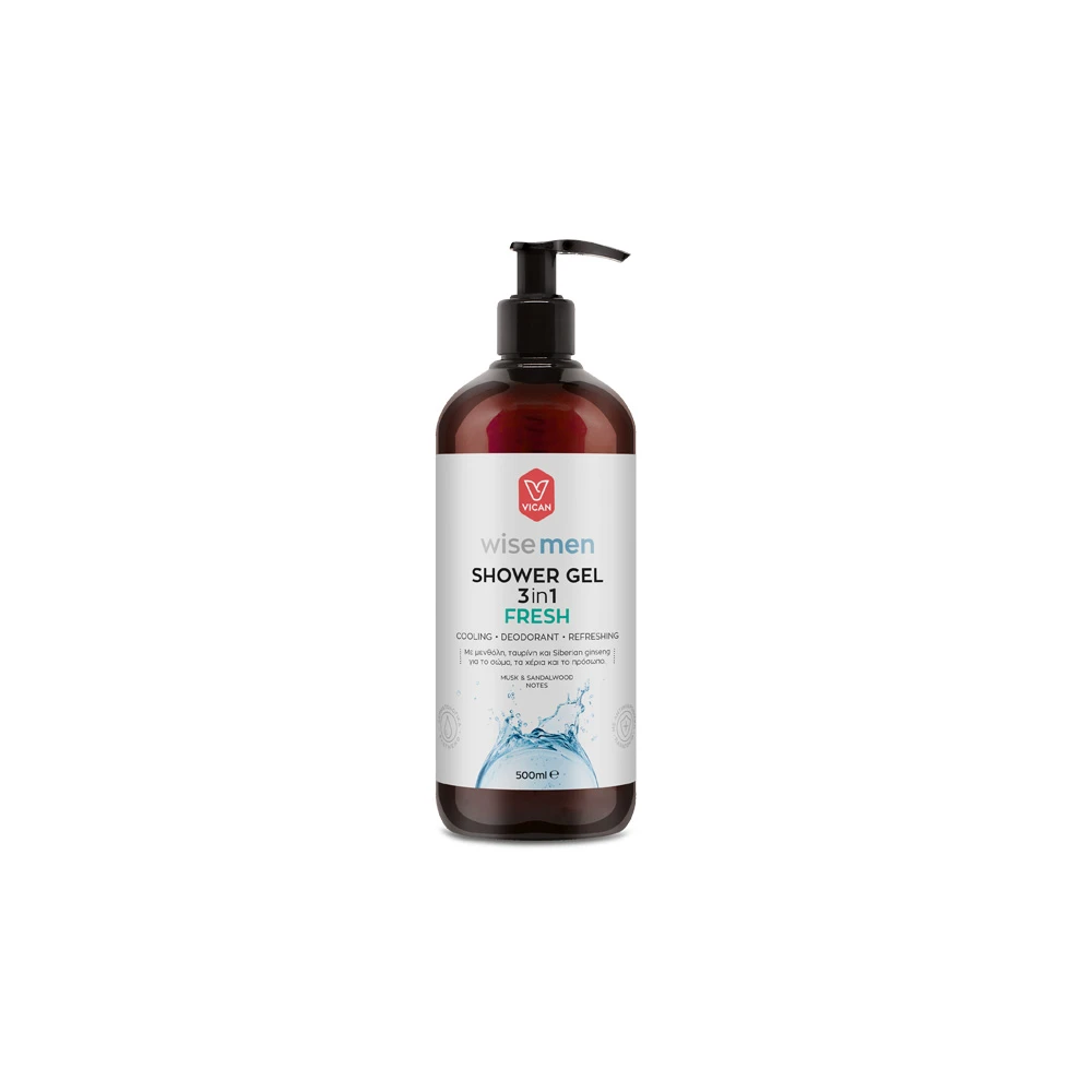 Wise Men Shower Gel 3 In 1 Fresh Αφρόλουτρο Με Αντιμικροβιακό Παράγοντα 500ml