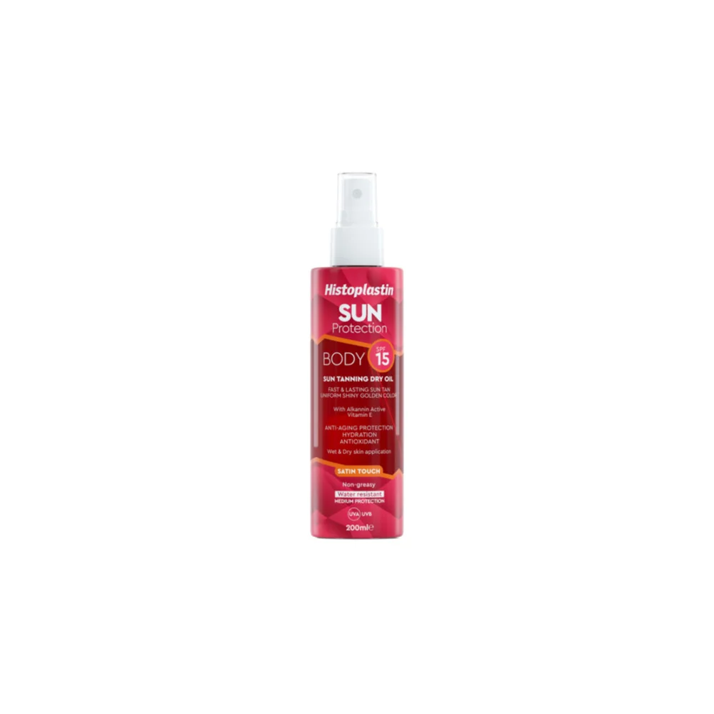 Heremco Histoplastin Sun Body Sun Tannning Dry Oil Satin Touch Ξηρό Λάδι SPF15 200ml
