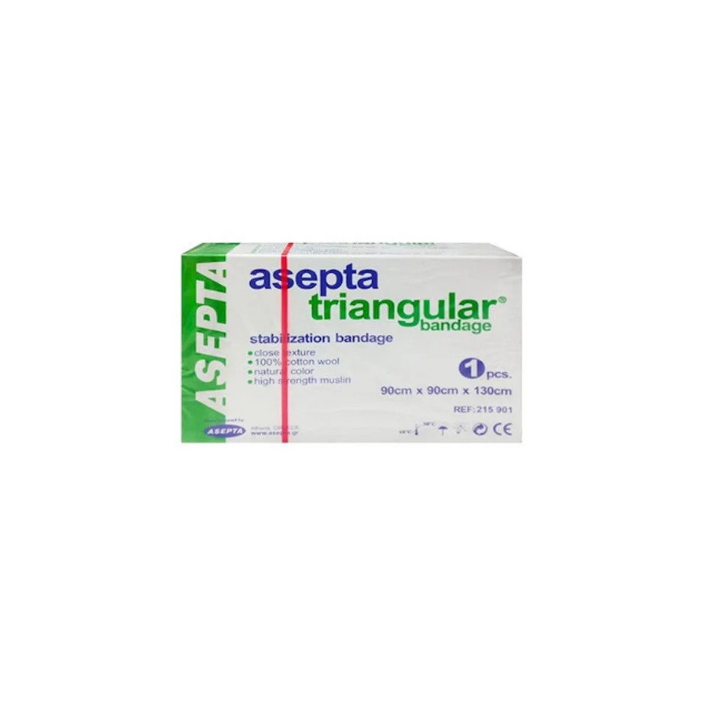 Asepta Triangular Bandage Τριγωνικός Επίδεσμος 90cm x 90cm x 130cm 1 τεμάχιο