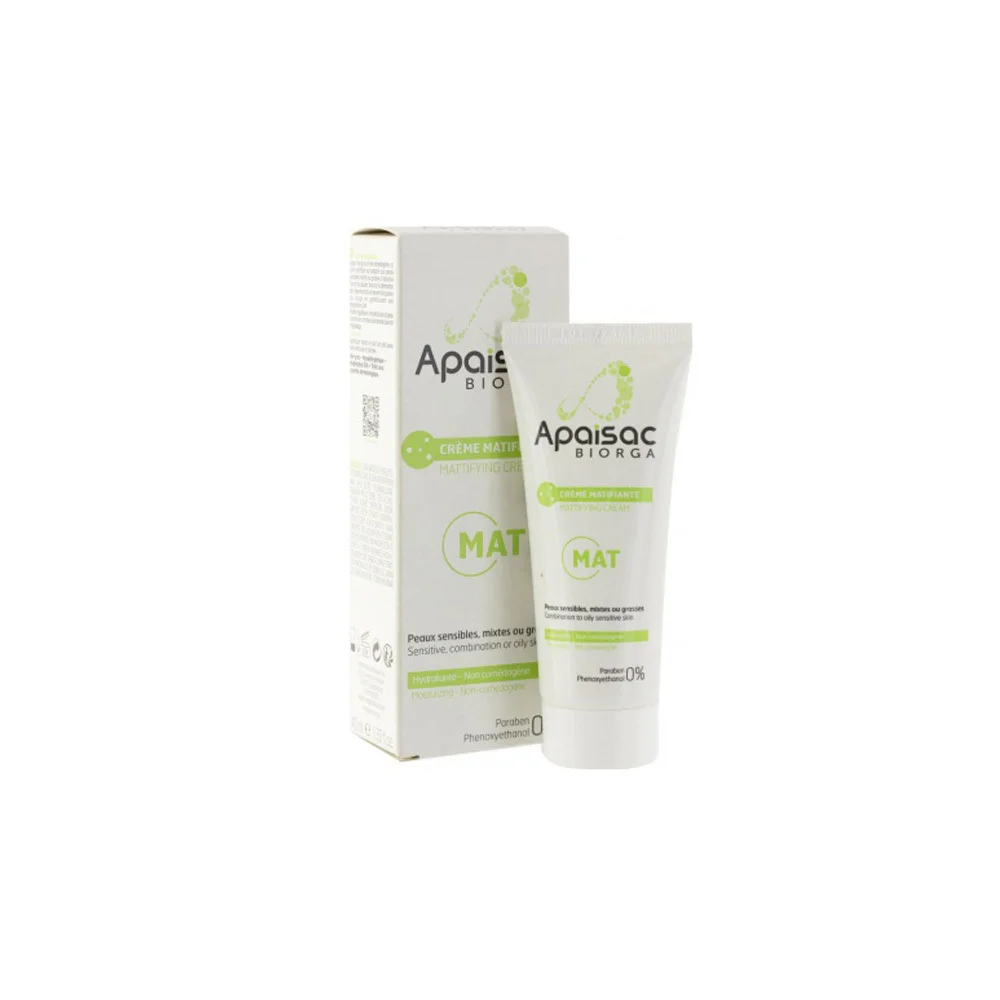 Biorga Apaisac Creme Matifiante Hydratante Moisturizing Cream For Oily Skin 40ml