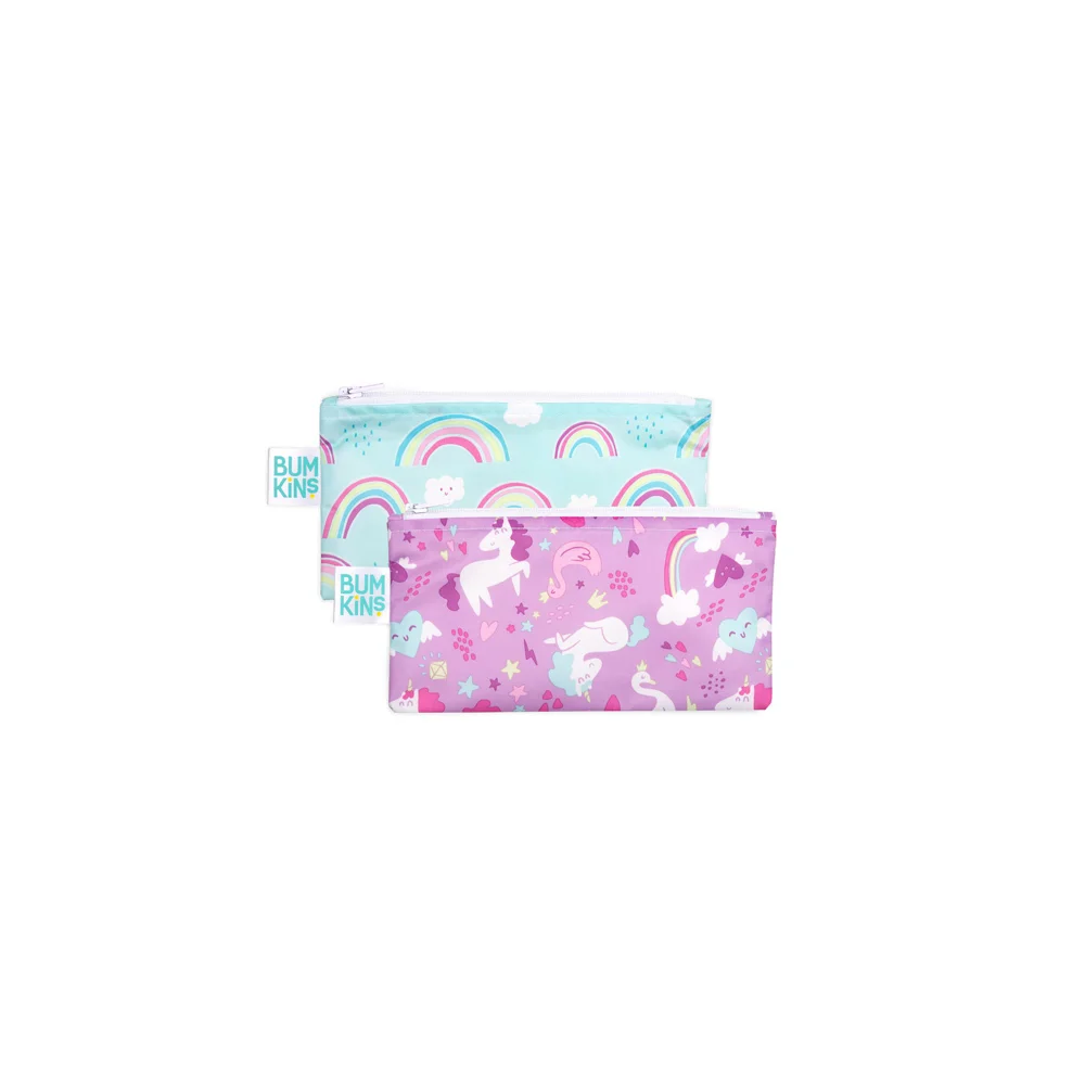 Bumkins Small Snack Bag Unicorns Υφασμάτινα Τσαντάκια 2 τεμάχια