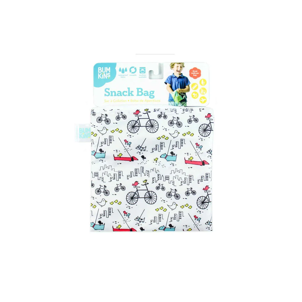 Bumkins Large Snack Bag Urban Birds Υφασμάτινη Τσάντα 1 τεμάχιο