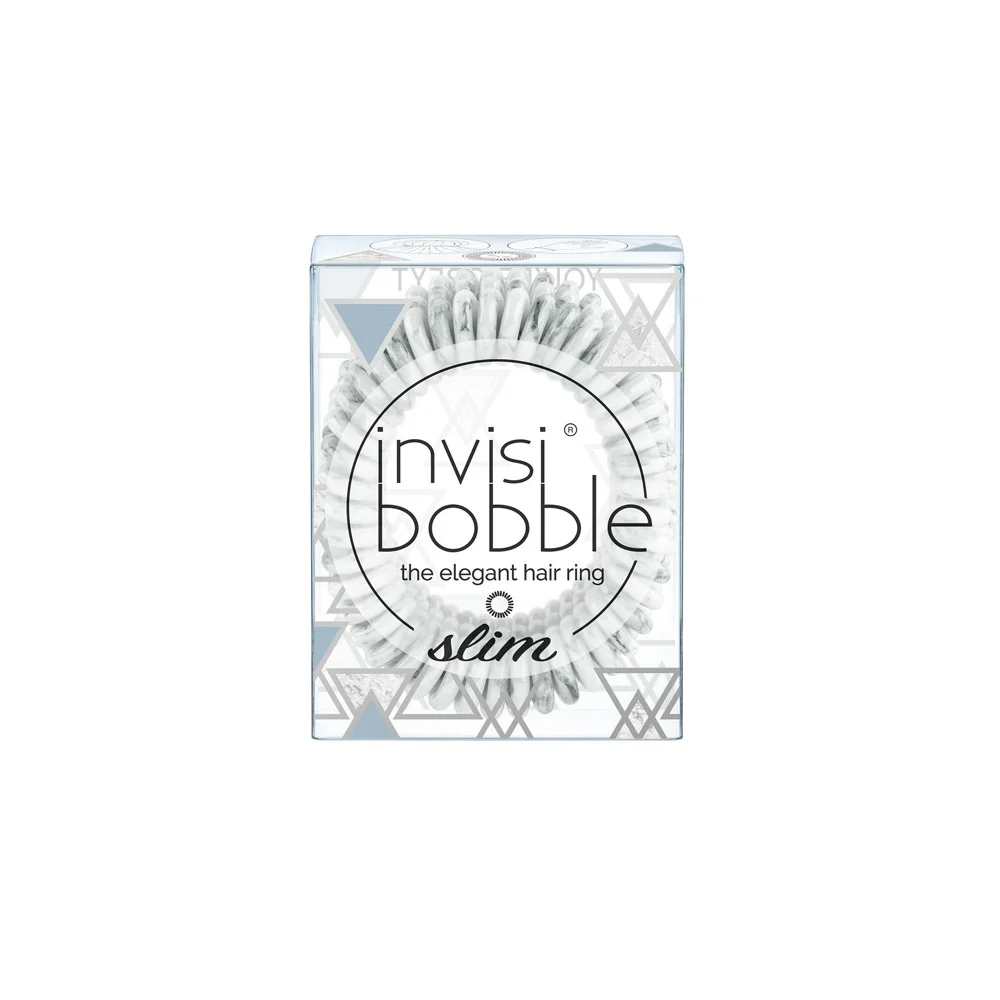Invisibobble Slim Marbelelous Shiny Grey Hair Band 3 pieces