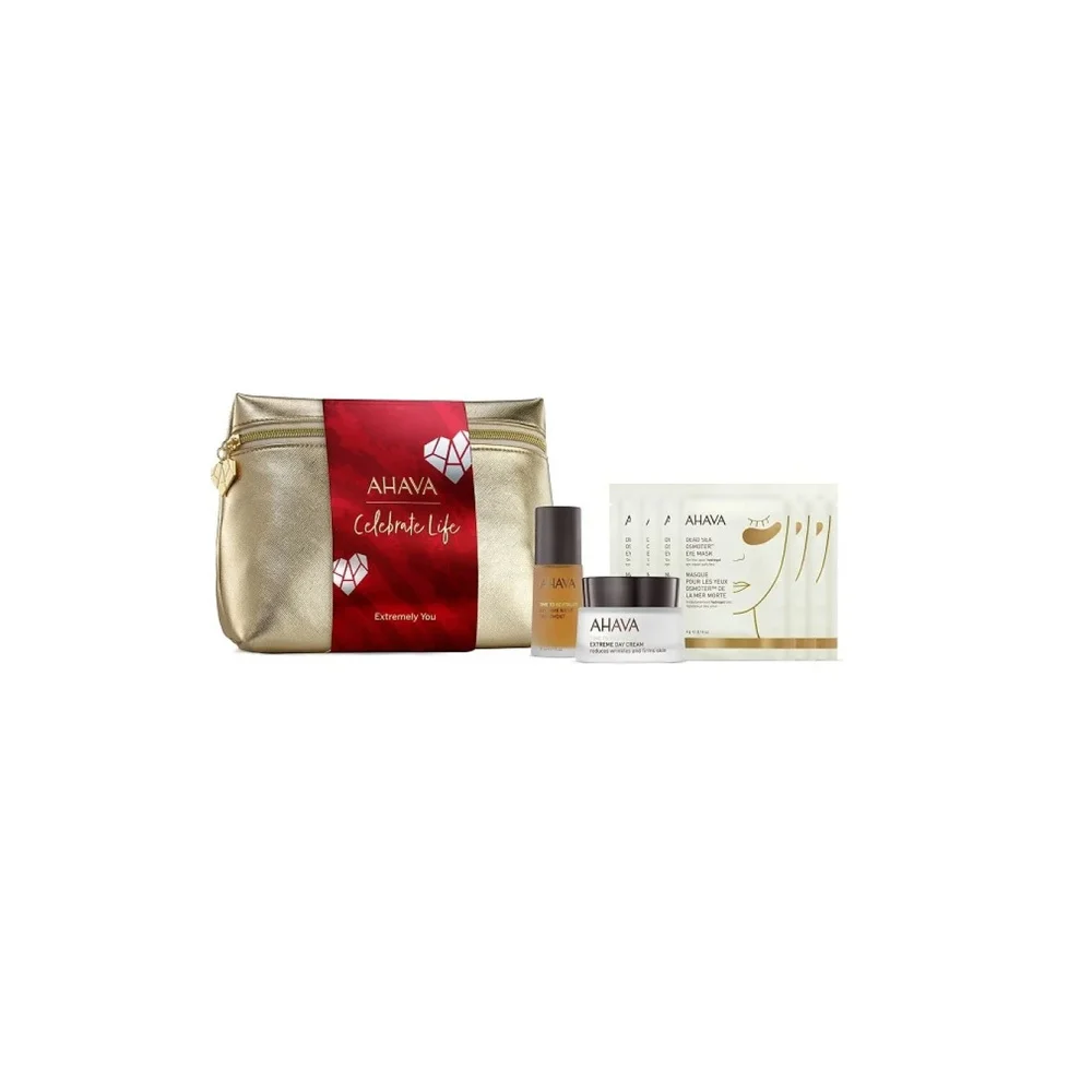 Ahava Promo Celebrate Life Extremely You With Extreme Night Treatment Serum 30ml + Extreme Day Cream 50ml + Dead Sea Osmoter Eye Mask 6x4gr