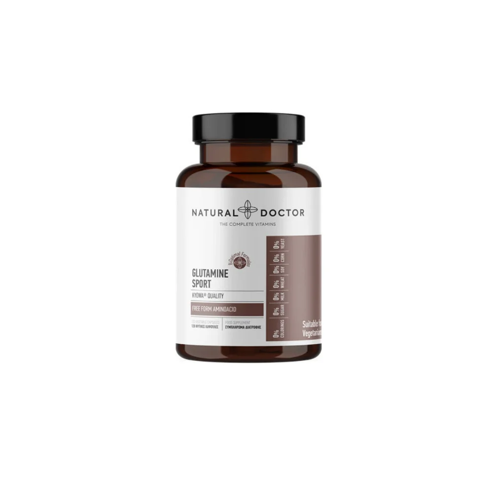 Natural Doctor Glutamine Sport Συμπλήρωμα Διατροφής Με Γλουταμίνη 120 φυτικές κάψουλες