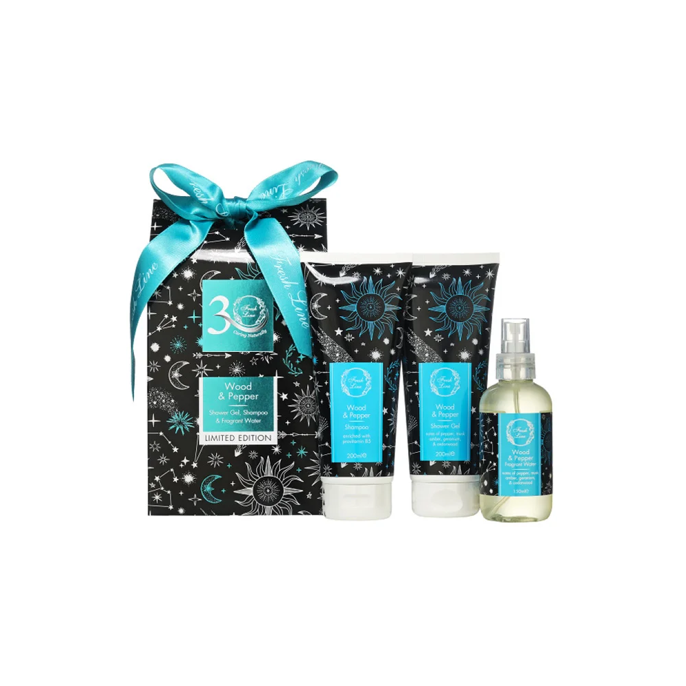 Fresh Line Promo Wood & Pepper With Shampoo 200ml + Shower Gel 200ml + Perfumed Body Water 150ml