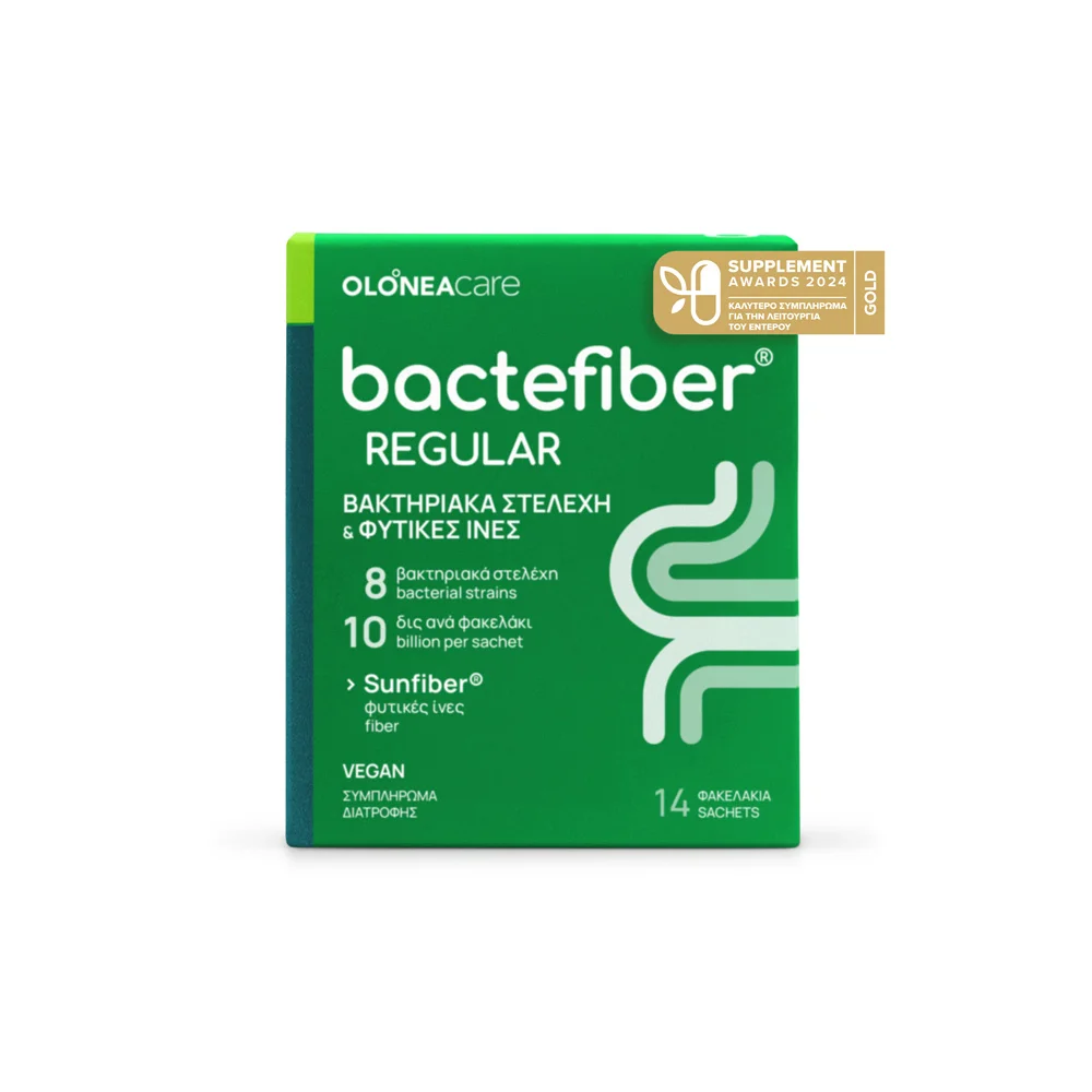 Olonea Bactefiber Regular Συμπλήρωμα Διατροφής Για Τη Δυσκοιλιότητα Με Προβιοτικά & Φυτικές Ίνες 14 φακελάκια