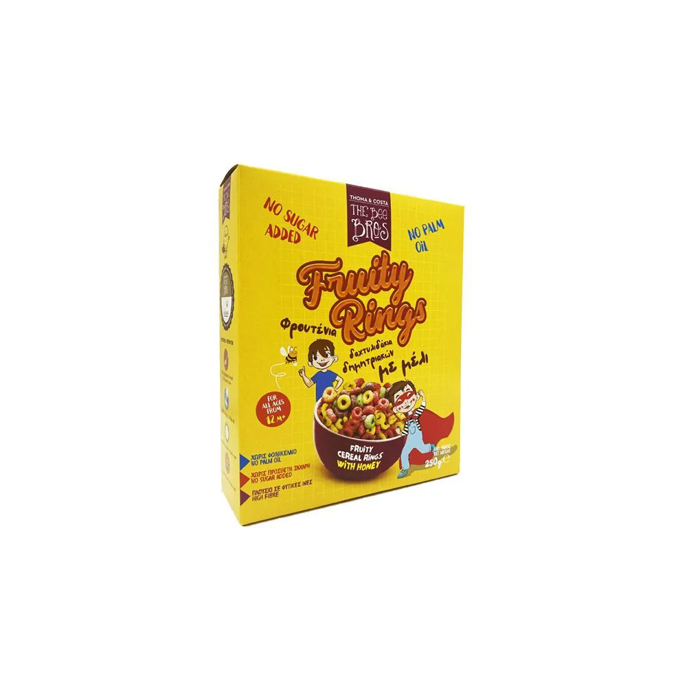 The Bee Bros Δημητριακά Fruity Rings Με Μέλι Χωρίς Ζάχαρη 250gr