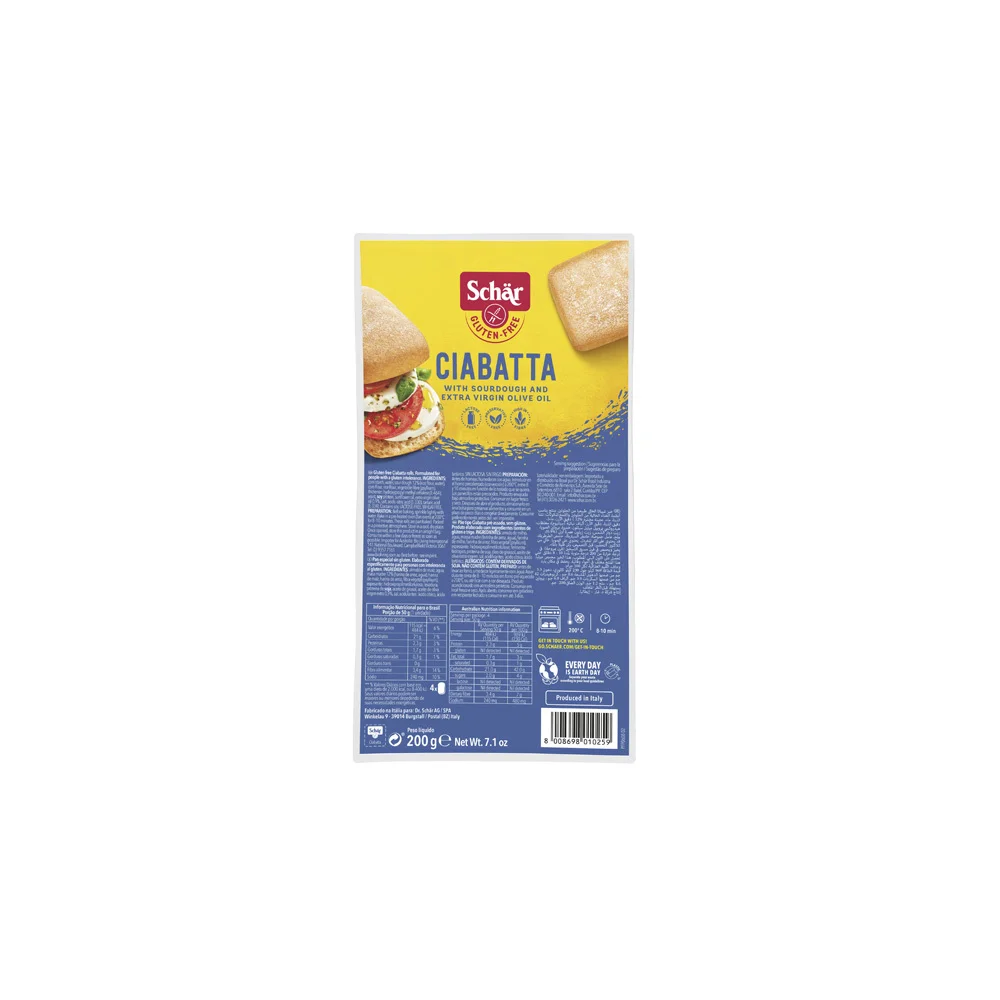 Dr Schar Ψωμάκια Στρογγυλά Ciabatta Χωρίς Γλουτένη 200gr