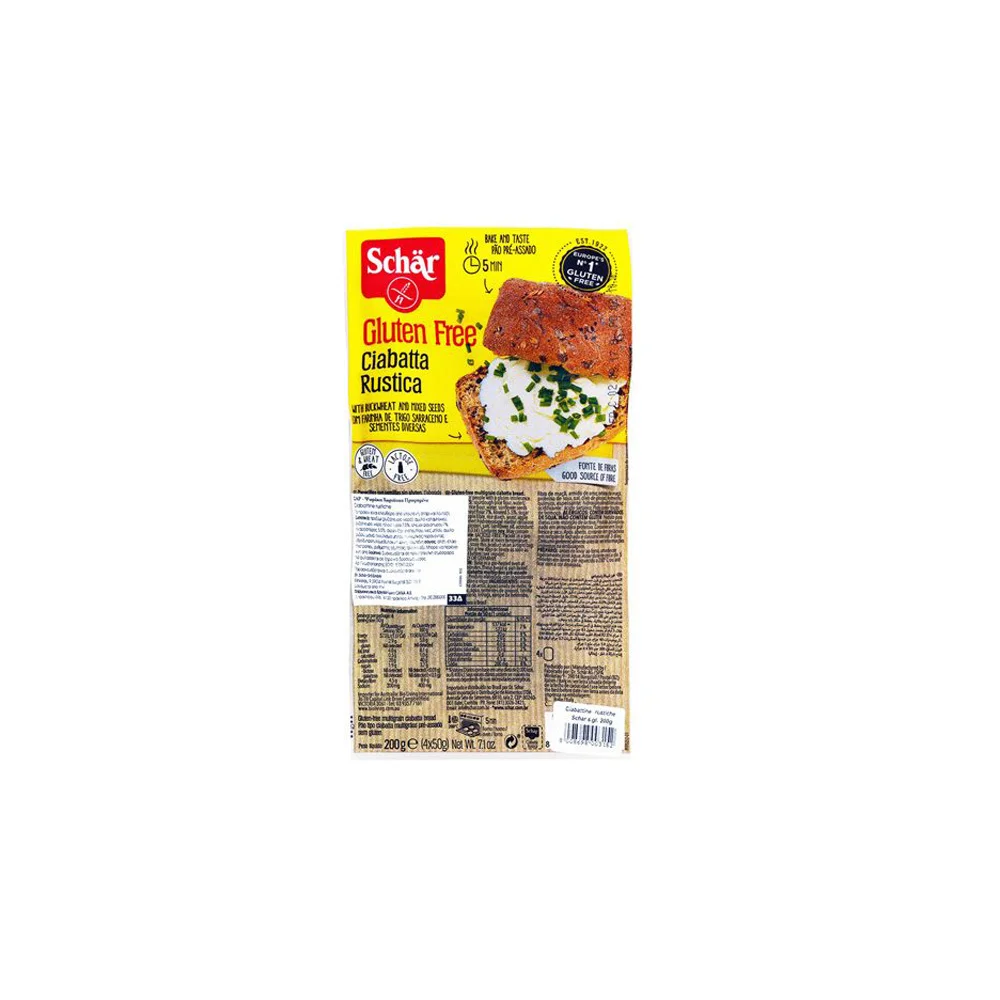 Dr Schar Ciabatta Rustica Ψωμί Προψημένο Χωρίς Γλουτένη 200gr