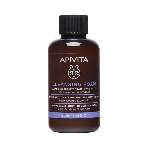 ΔΩΡΟ Apivita Cleansing Foam Αφρός Καθαρισμού Προσώπου & Ματιών Με Ελιά & Λεβάντα 75ml
