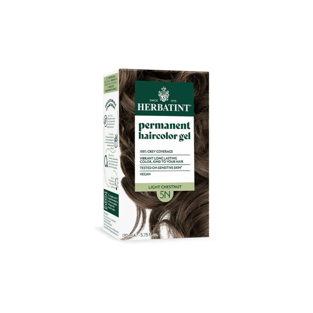 Herbatint Permanent Gel Hair Dye Without Ammonia 5N Light Brown 170ml
