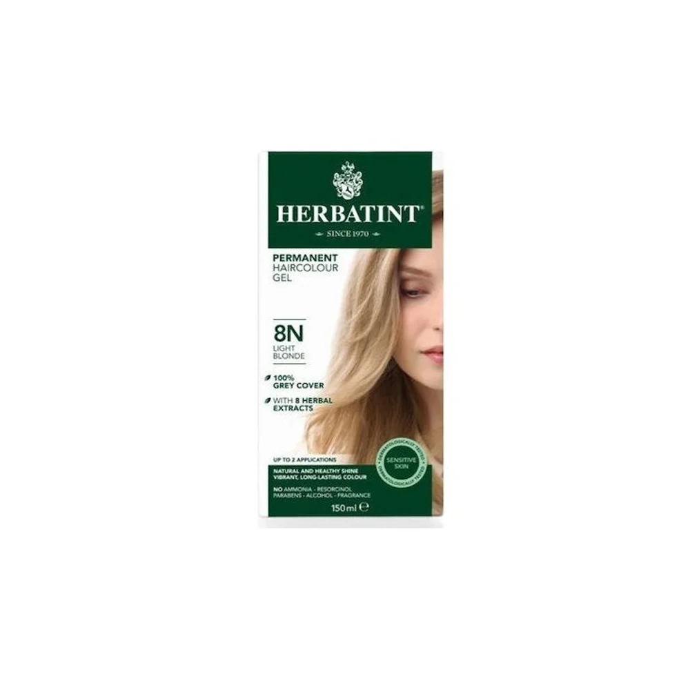 Herbatint Permanent Gel Βαφή Μαλλιών Χωρίς Αμμωνία 8N Ξανθό Ανοικτό 150ml