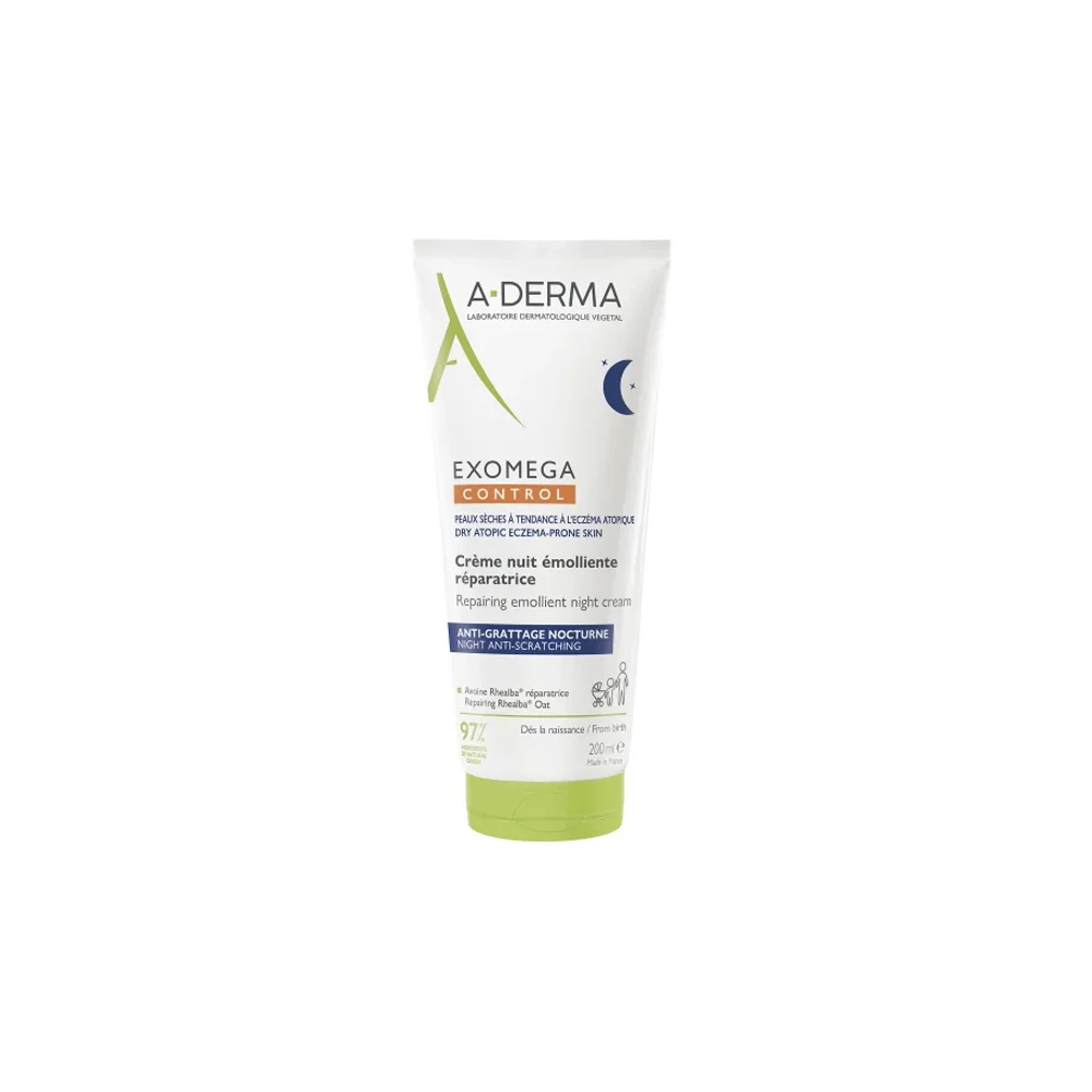 A-Derma Exomega Control Repairing Emollient Night Cream Επανορθωτική Μαλακτική Κρέμα Νυκτός 200ml