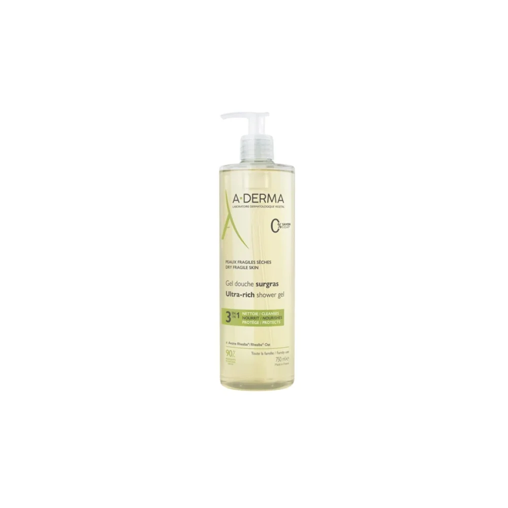 A-Derma Gel Douche Surgras 3 In 1 Ζελ Καθαρισμού Για Το Ξηρό Δέρμα 750ml