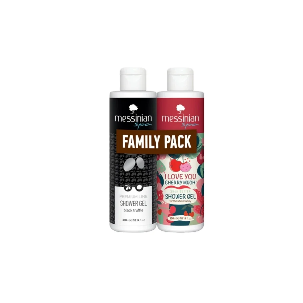 Messinian Spa Promo Premium Line Black Truffle Shower Gel 300ml & I love You Cherry Much Shea Butter Shower Gel 300ml