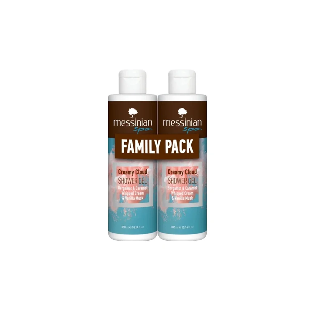 Messinian Spa Promo Creamy Cloud Bergamot Caramel Whipped Cream & Vanilla Musk Shower Gel 2x300ml