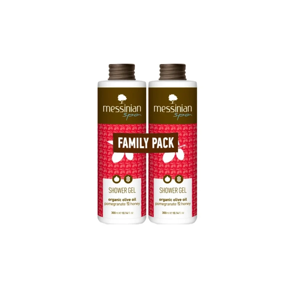 Messinian Spa Promo Organic Olive Oil Pomegranate & Honey Shower Gel 2x300ml