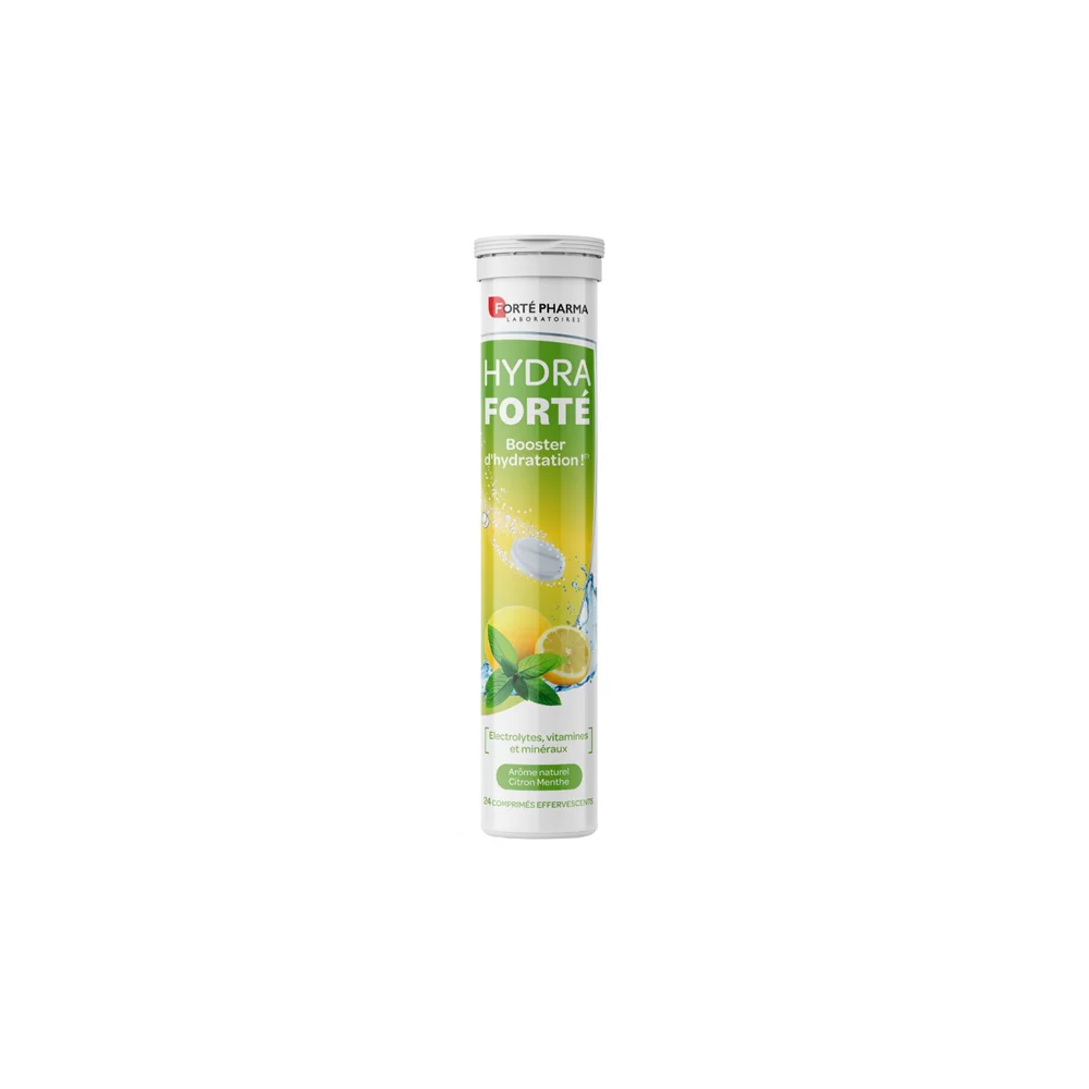 Forte Pharma Hydra Forte Lemon Mint Συμπλήρωμα Διατροφής Ηλεκτρολυτών Βιταμινών & Μετάλλων 24 αναβράζουσες ταμπλέτες