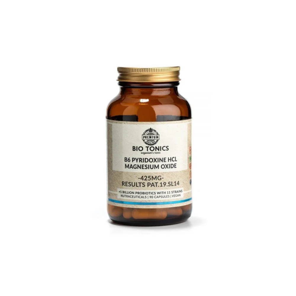 Bio Tonics B6 Pyridoxine HCL Magnecium Oxide 425mg Συμπλήρωμα Διατροφής 90 φυτικές κάψουλες