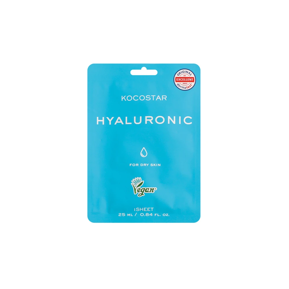 Kocostar Hyaluronic Face Mask Εμποτισμένη Μάσκα Θρέψης & Ενυδάτωσης Για Ξηρές Επιδερμίδες 25ml