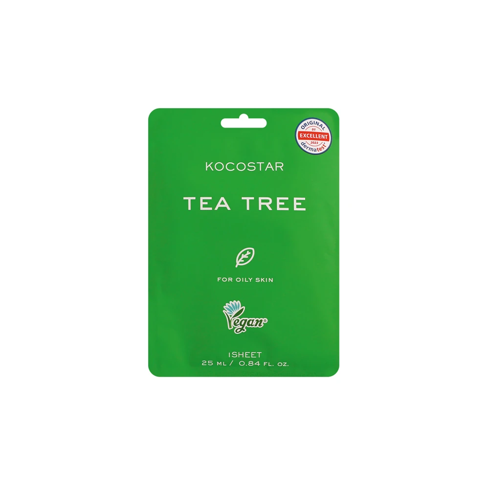 Kocostar Tea Tree Face Mask Εμποτισμένη Μάσκα Τόνωσης Για Λιπαρές Επιδερμίδες 25ml