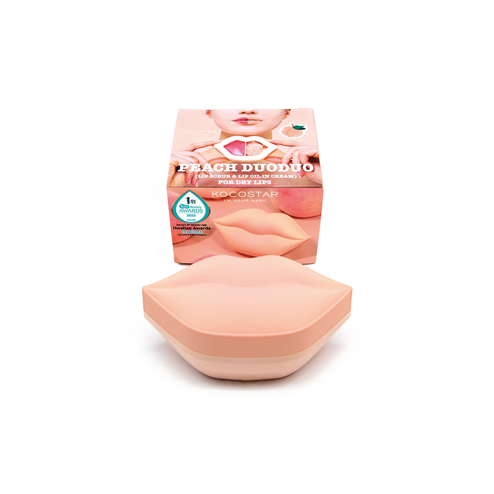 Kocostar Peach Duo Duo Lip Scrub & Lip Oil In Cream For Dry Lips Scrub & Κρέμα Για Άμεση Απολέπιση & Ενυδάτωση Χειλιών 43gr