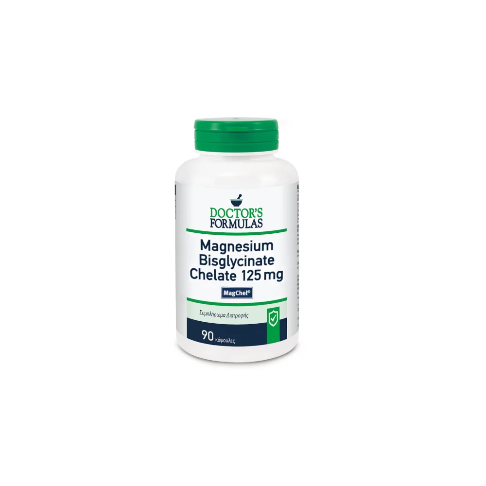 Doctor’s Formulas Magnesium Bisglycinate Chelate 125mg Συμπλήρωμα Διατροφής Με Μαγνήσιο 90 κάψουλες
