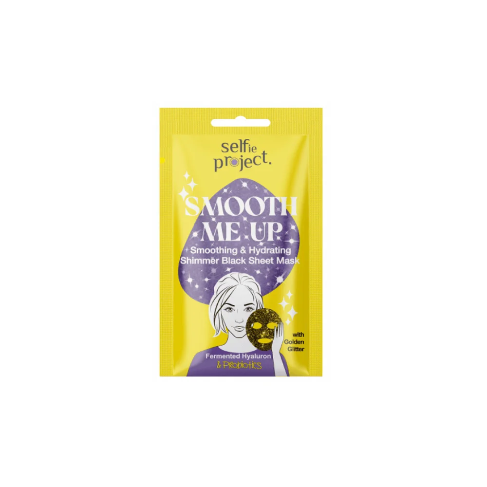 InoPlus Selfie Project Shimmer Smooth Golden Smoothing & Hydrating Shimmer Black Sheet Mask 1 piece
