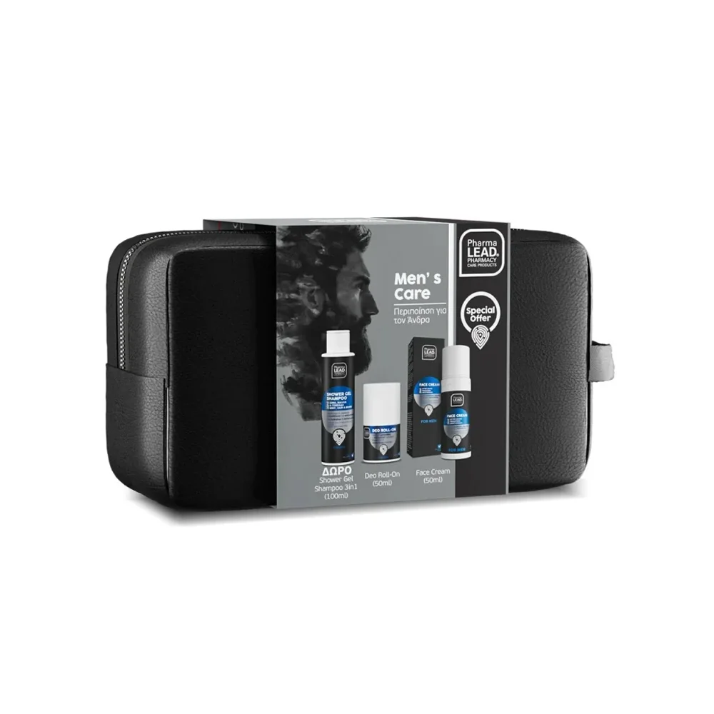 Pharmalead Promo Men's Care Kit Ανδρικό Αποσμητικό Roll On 50ml & Face Cream 24ωρη Κρέμα Προσώπου 50ml & Δώρο 3 In1 Shower Gel Shampoo Αφρόλουτρο Σαμπουάν Για Τον Άνδρα 100ml