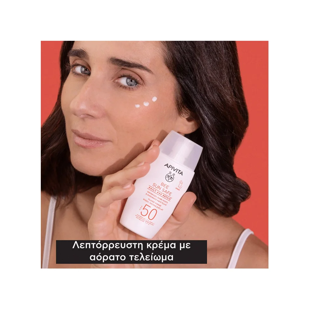 Apivita Bee Sun Safe Daily Age Repair Dry Touch Λεπτόρευστη Κρέμα Προσώπου Κατά Των Πανάδων & Ρυτίδων SPF50 50ml