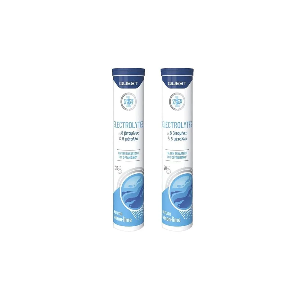 Quest Promo (1+1 Δώρο) Electrolytes Ηλεκτρολύτες Με Γεύση Lemon Lime 2x20 αναβράζουσες ταμπλέτες