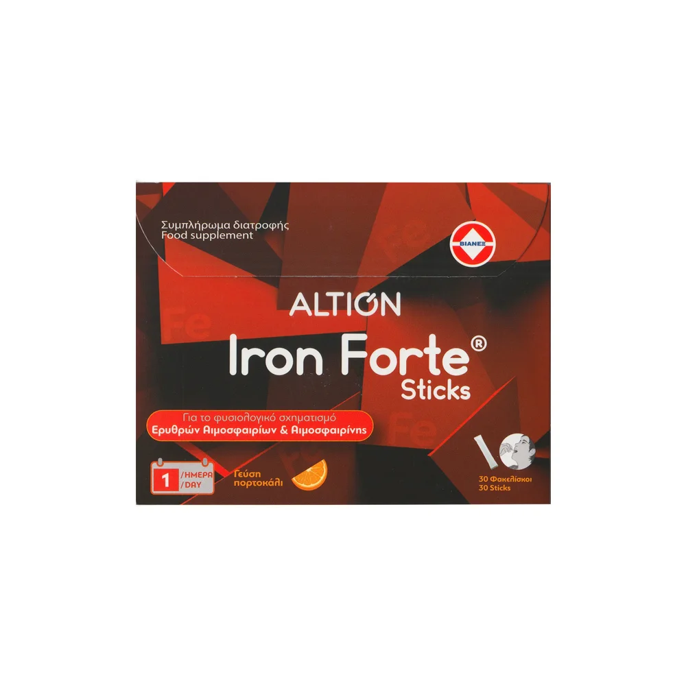 Altion Iron Forte Συμπλήρωμα Διατροφής Σιδήρου & Βιταμίνης C Για Την Καλή Λειτουργία Του Αιμοποιητικού Συστήματος 30 φακελίσκοι