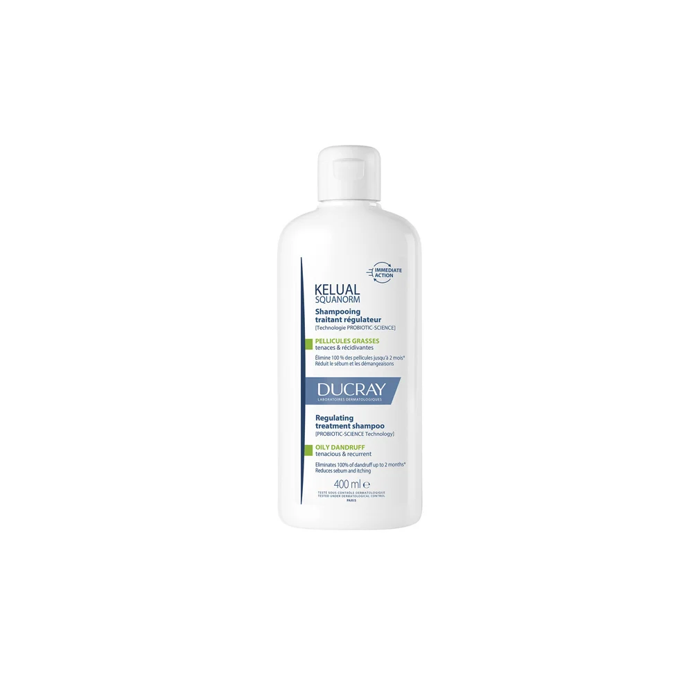Ducray Kelual Squanorm Oily Dandruff Ρυθμιστικό Σαμπουάν Θεραπείας Για Λιπαρή Πιτυρίδα 400ml