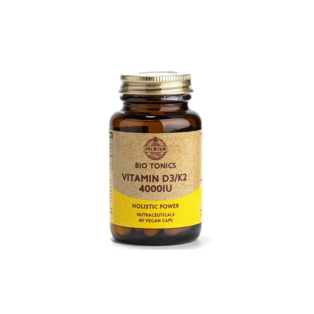 Bio Tonics Vitamin D3/K2 4000iu Συμπλήρωμα Διατροφής Βιταμινών D3 & K2 40 κάψουλες
