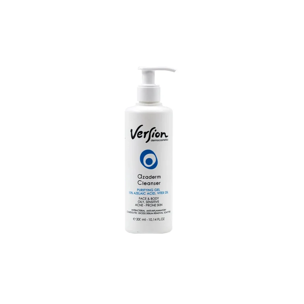 Version Azaderm Cleanser Gel Καθαρισμού Προσώπου & Σώματος 300ml