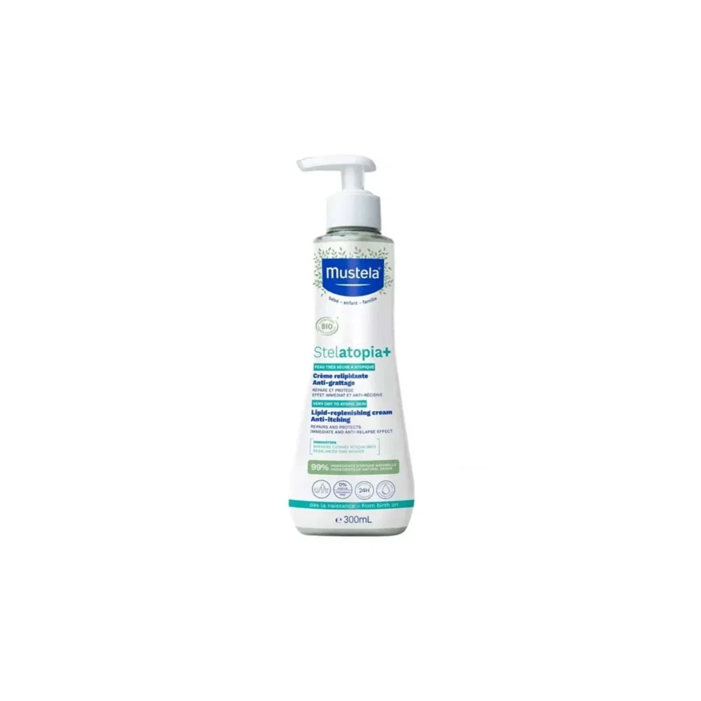 Mustela Stelatopia+ Lipid-Replenishing Cream Κρέμα Αναπλήρωσης Λιπιδίων Κατά του Κνησμού Για Πρόσωπο & Σώμα 300ml