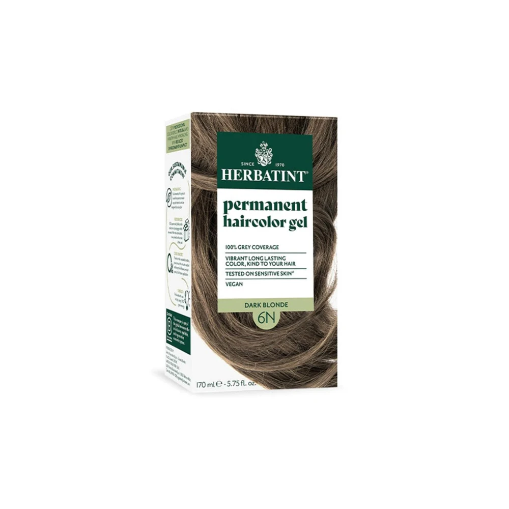 Herbatint Permanent Gel Ammonia Free Hair Color 6N Dark Blonde 170ml