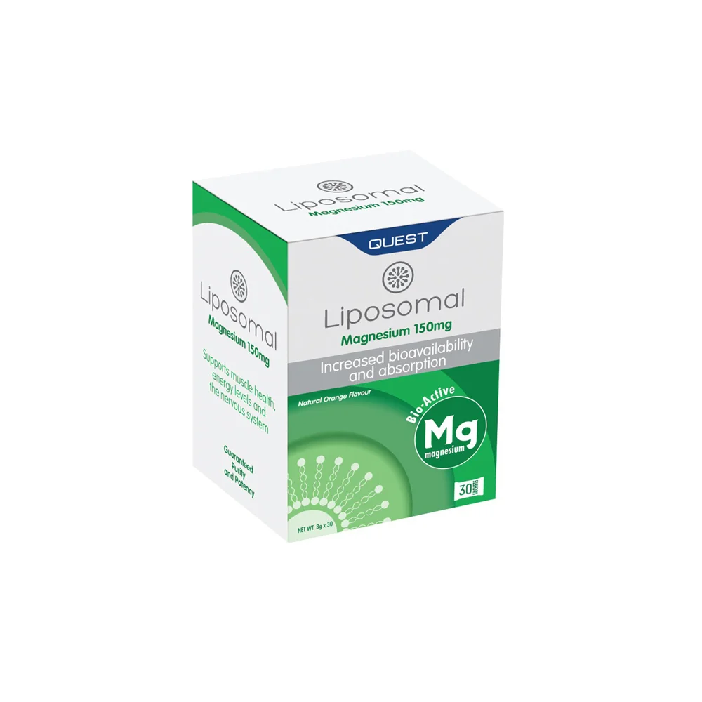 Quest Liposomal Magnesium 150mg Orange Flavor Συμπλήρωμα Διατροφής Μαγνησίου Για Την Καλή Υγεία Των Μυών Πρόληψη Κραμπών & Δυσκαμψίας Με Γεύση Πορτοκάλι 30 φακελίσκοι