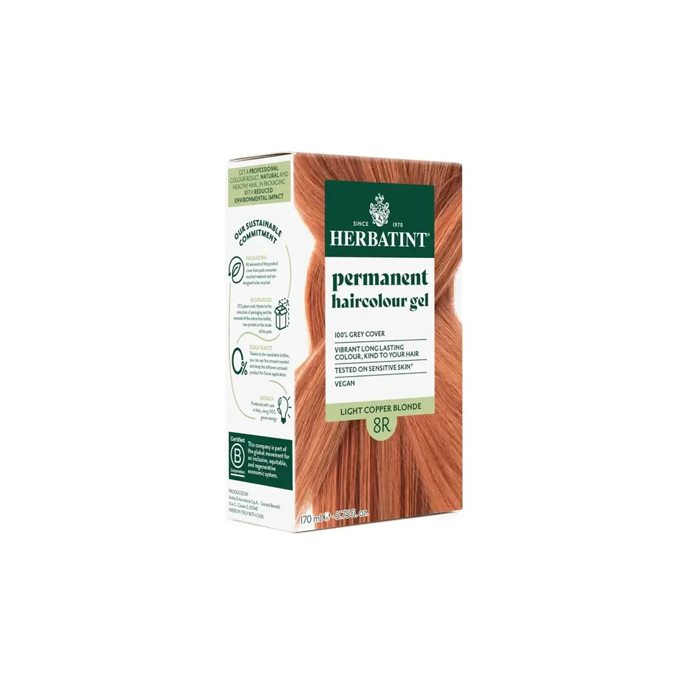 Herbatint Herbal Hair Dye With Aloe 8R Light Copper Blonde 170ml