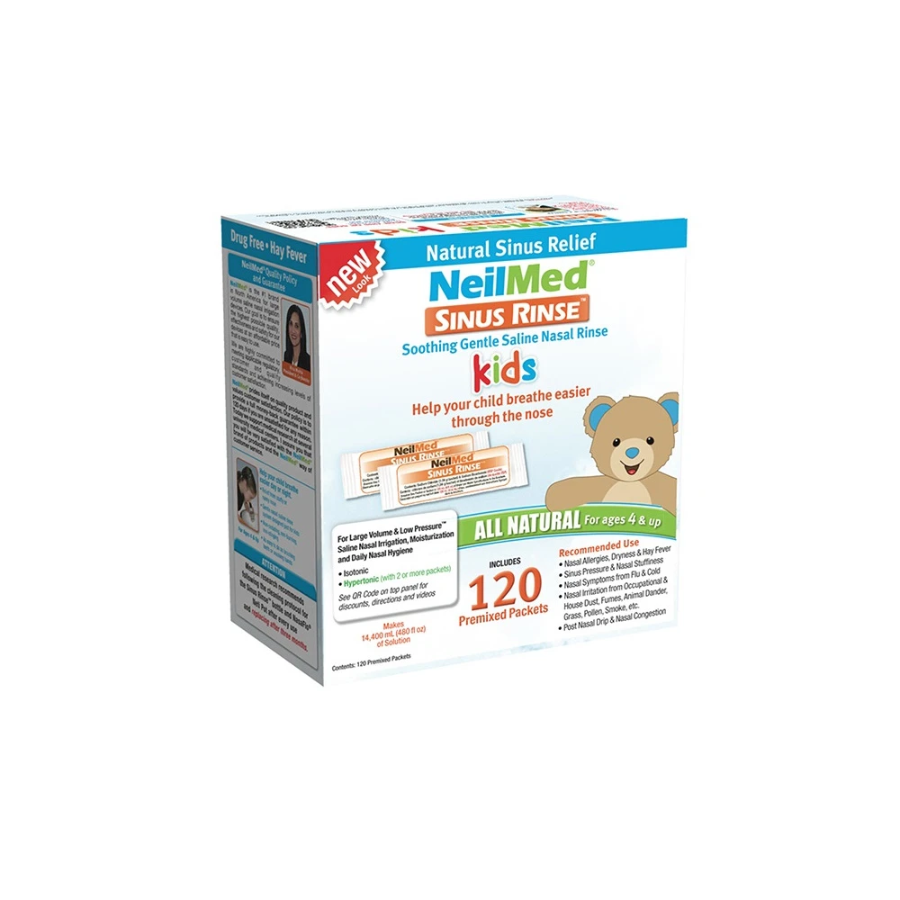 NeilMed Sinus Rinse Pediatric Kids Διάλυμα Ρινικών Πλύσεων Για Παιδιά Ανταλλακτικά Φακελάκια 120 φακελίσκοι