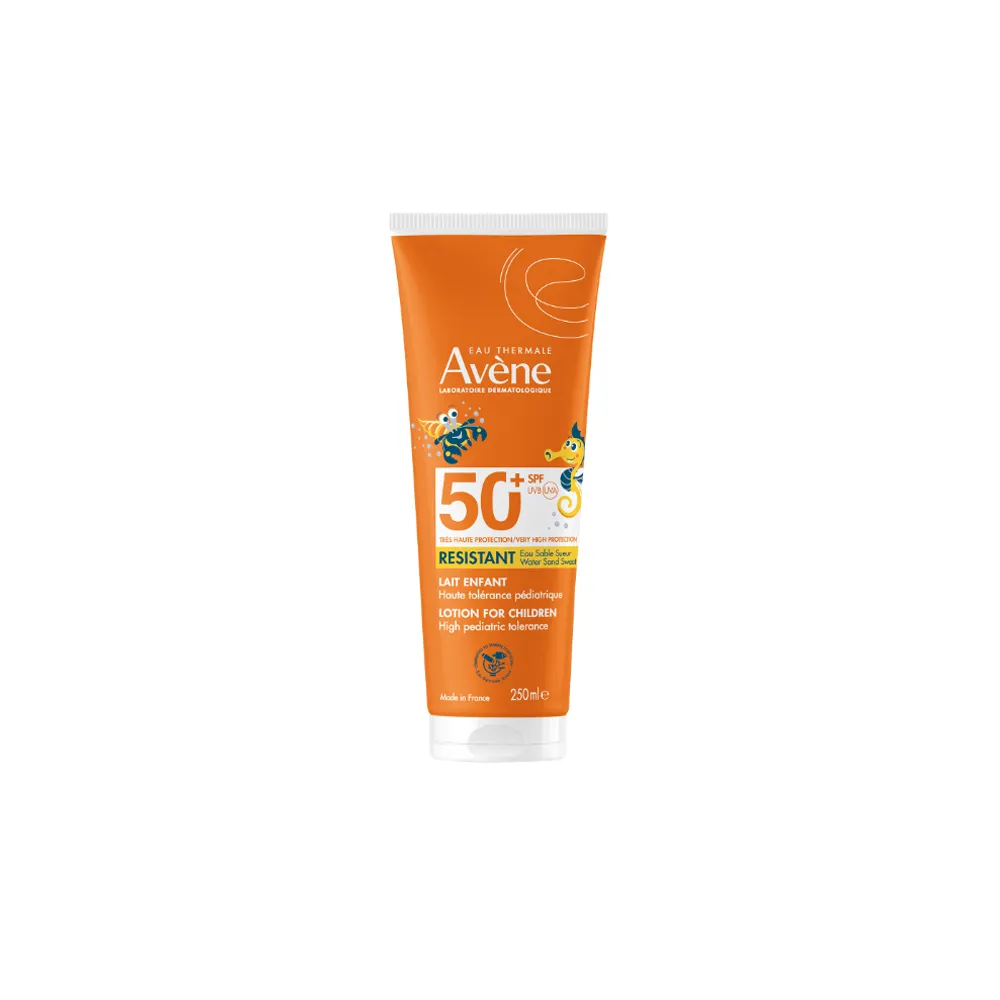 Avène Children's Sunscreen Lotion SPF50+ For Sensitive Skin With Triple Resistance To Water Sand And Sweat 250ml